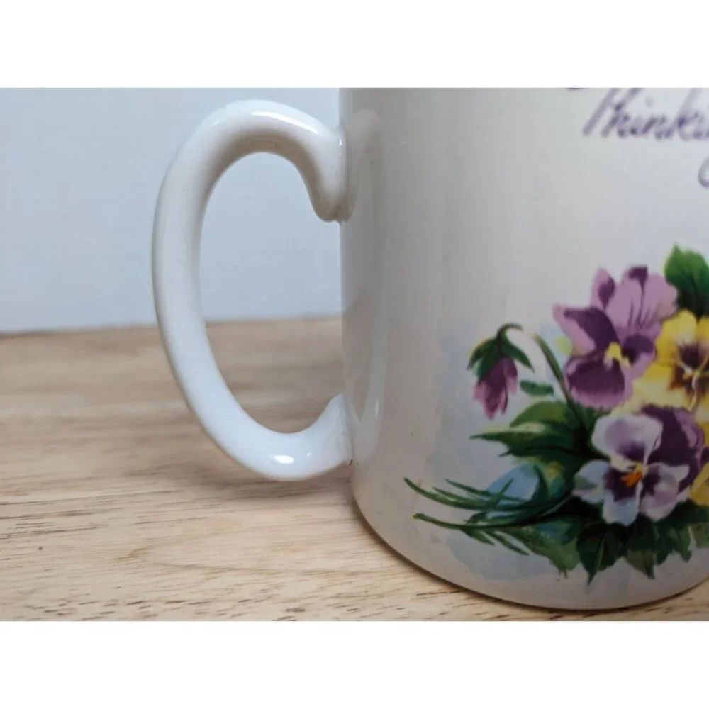 Red Farm Studio FIB Bogart Korea Thinking of You violets grandma core mug 3 1/2